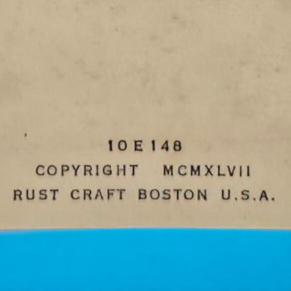 1947 Marjorie Cooper Easter Baby Inside Tulip Butterfly Vintage Rust Craft Card - Picture 6 of 10